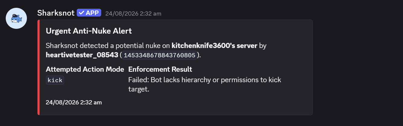 Server Safety feature